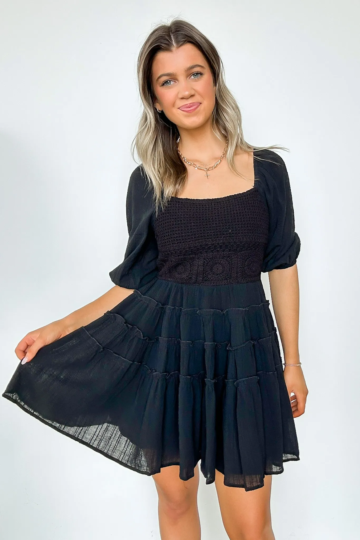 Adoring Desire Puff Sleeve Tiered Dress - FINAL SALE