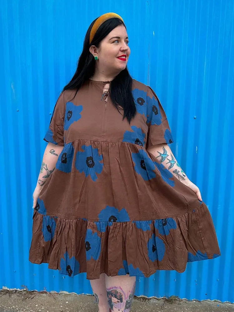 Affordable Luxury Adelaide Tiered Plus Size Mini Dress - Dark Oak  Going Fast!