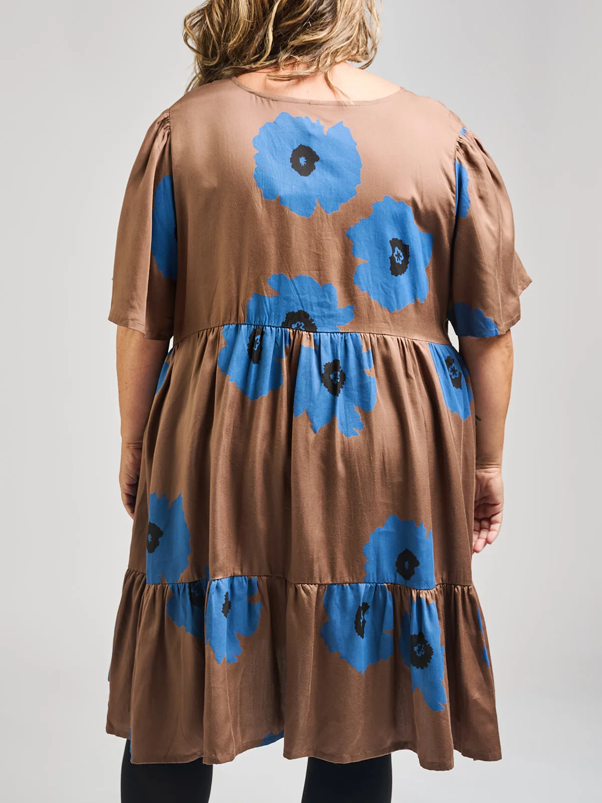 Affordable Luxury Adelaide Tiered Plus Size Mini Dress - Dark Oak  Going Fast!