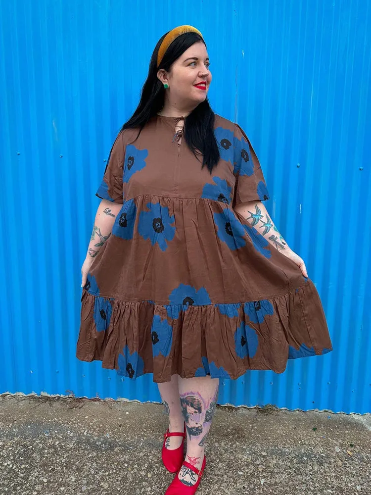 Affordable Luxury Adelaide Tiered Plus Size Mini Dress - Dark Oak  Going Fast!