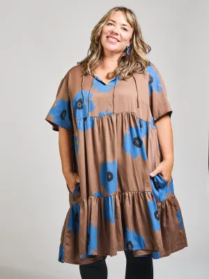Affordable Luxury Adelaide Tiered Plus Size Mini Dress - Dark Oak  Going Fast!