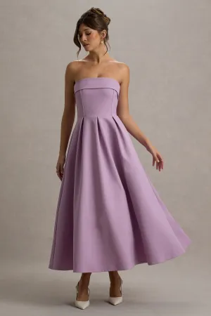 Annalise | Lilac Bandeau Skater Midi Dress Club L London