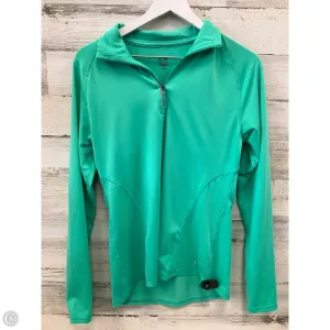 Athletic Top Long Sleeve Collar By Champion In Green, Size: M