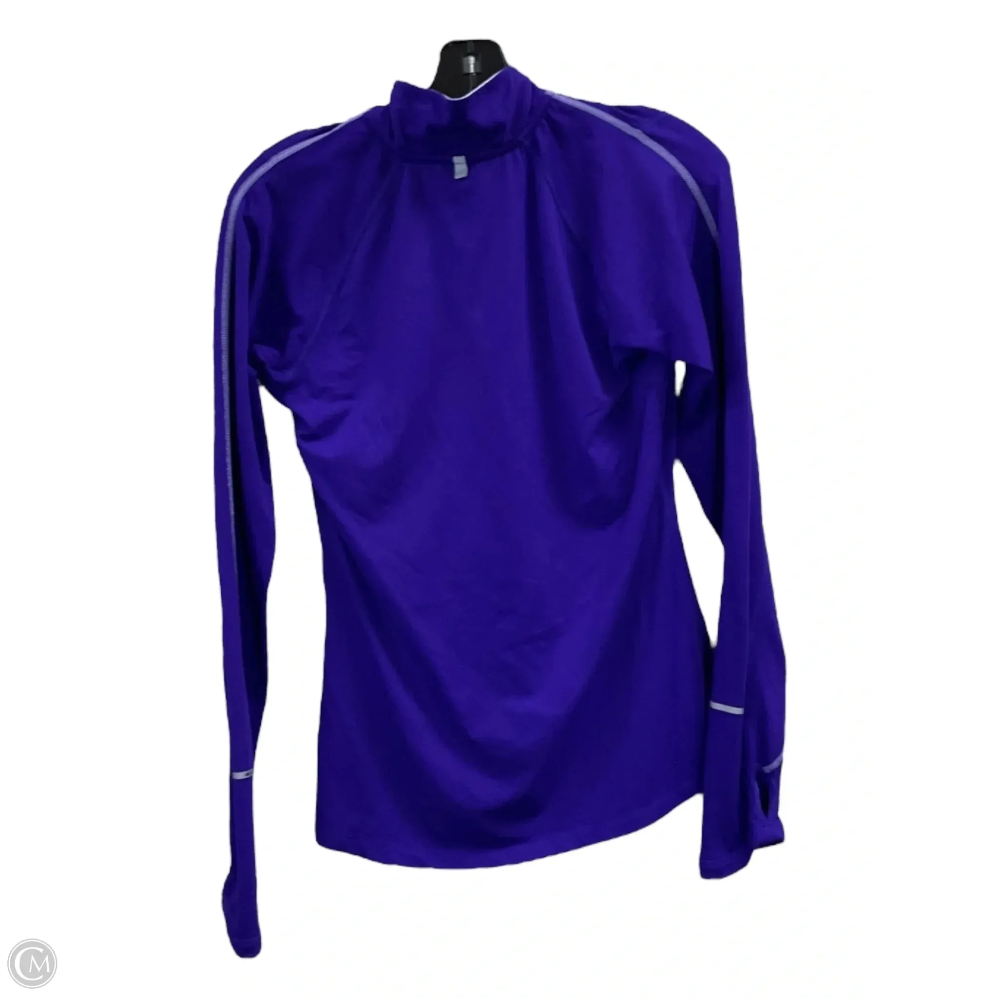 Athletic Top Long Sleeve Collar By Nike In Purple, Size: S