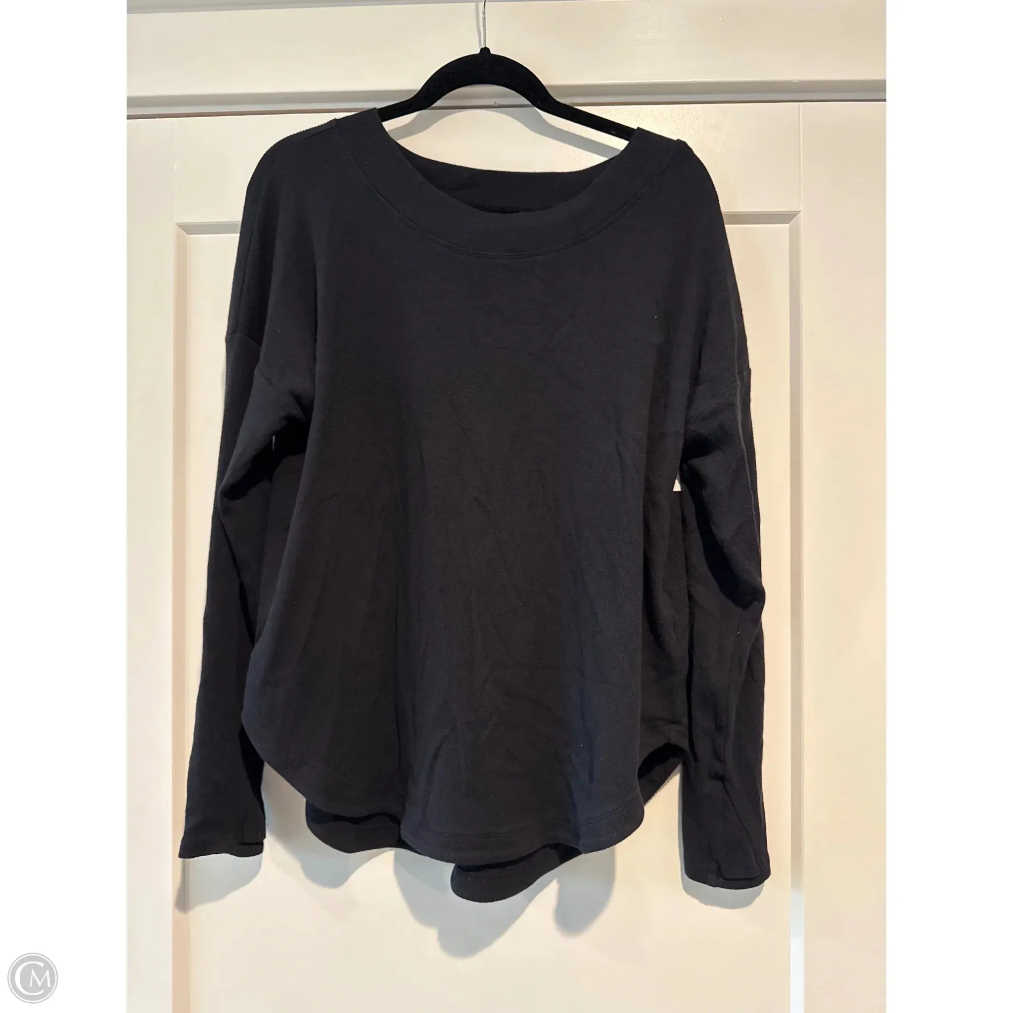 Athletic Top Long Sleeve Crewneck By Athleta In Black, Size: L