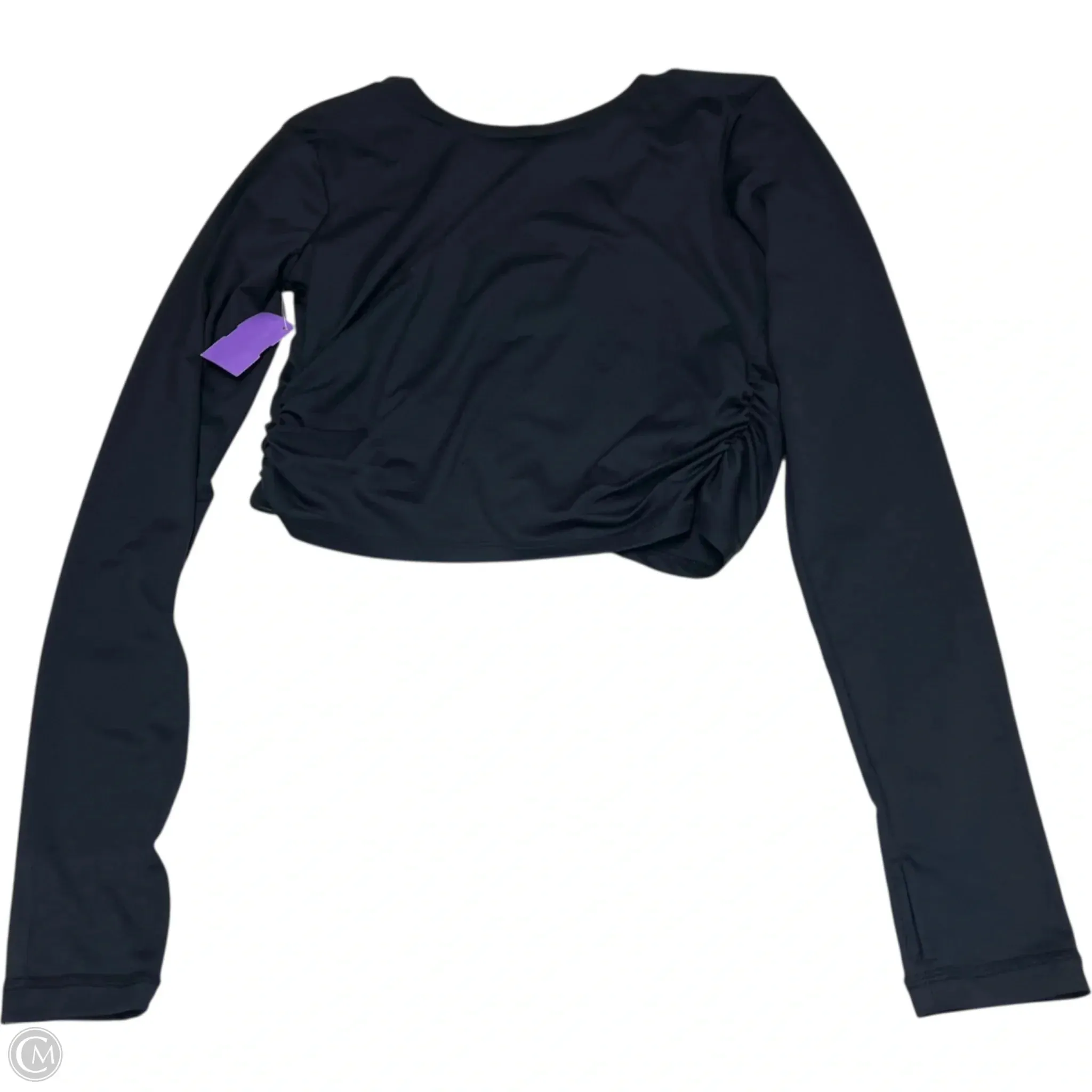 Athletic Top Long Sleeve Crewneck By Free People In Black, Size: M