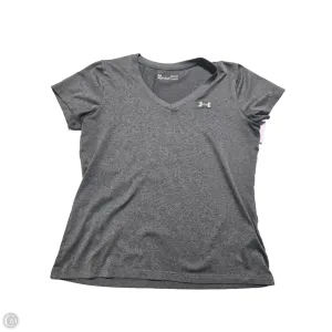 Athletic Top Short Sleeve By Under Armour In Grey, Size: M