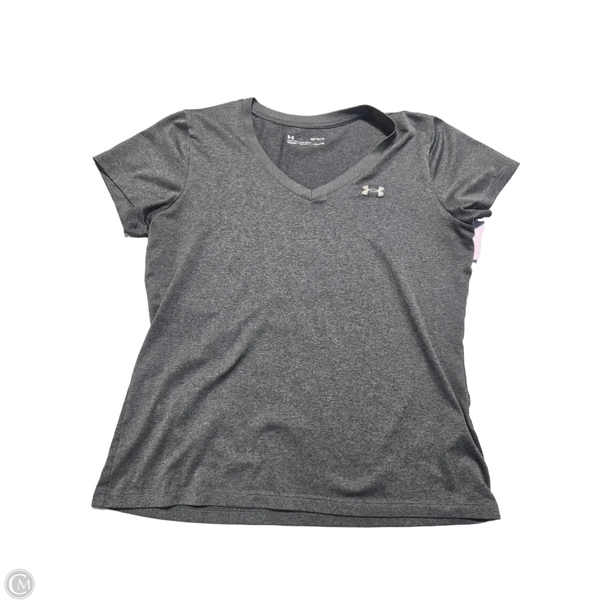 Athletic Top Short Sleeve By Under Armour In Grey, Size: M