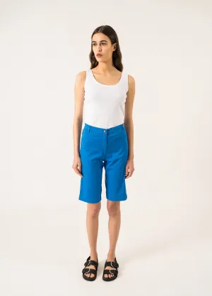 Bermuda droit uni Samantha - en coton lger (MER)