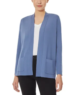 Best-Selling Open Front Ribbed Blue Icon Cardigan  Stylish & Comfortable