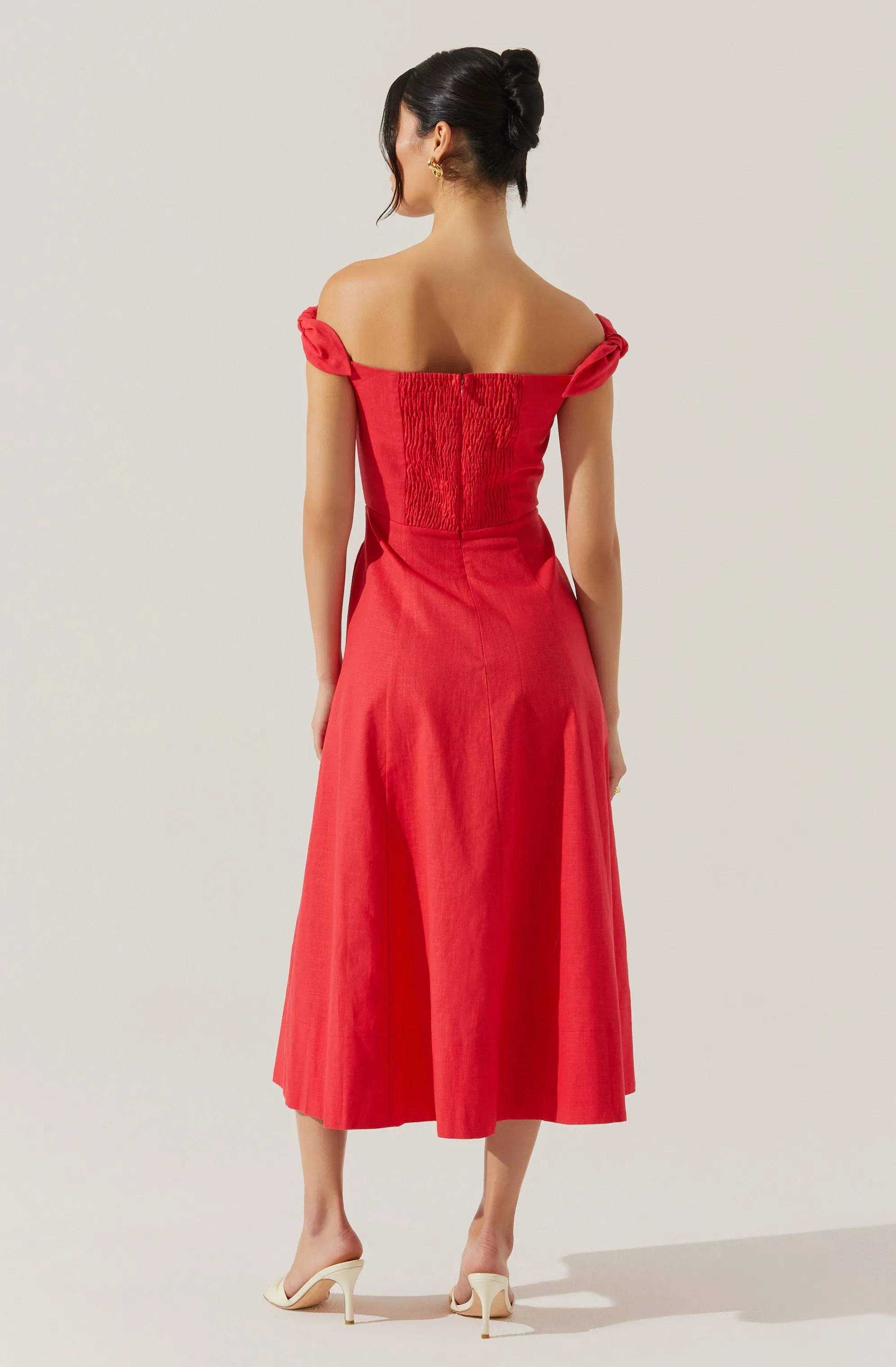 BestSelling Charelin Linen Off Shoulder Dress  Limited Availability!