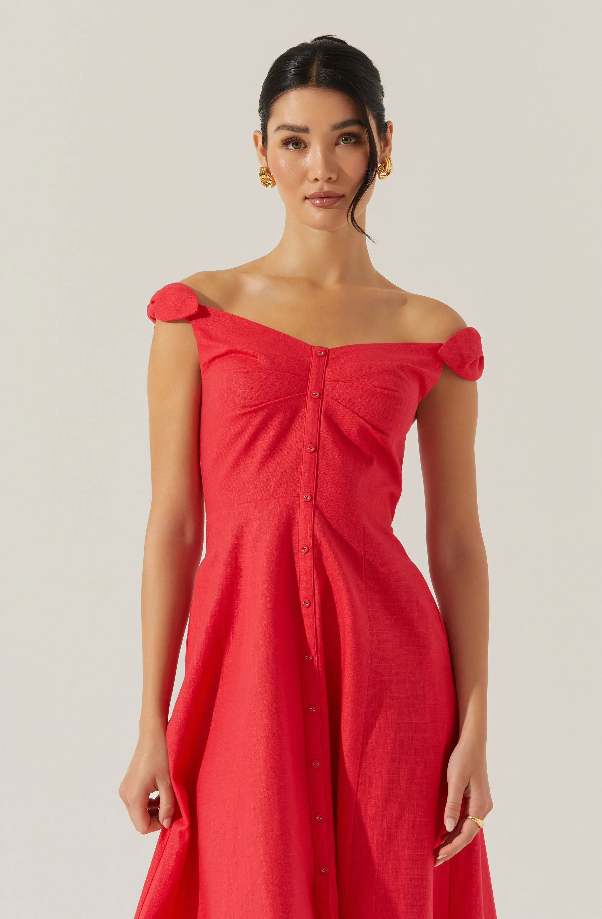 BestSelling Charelin Linen Off Shoulder Dress  Limited Availability!