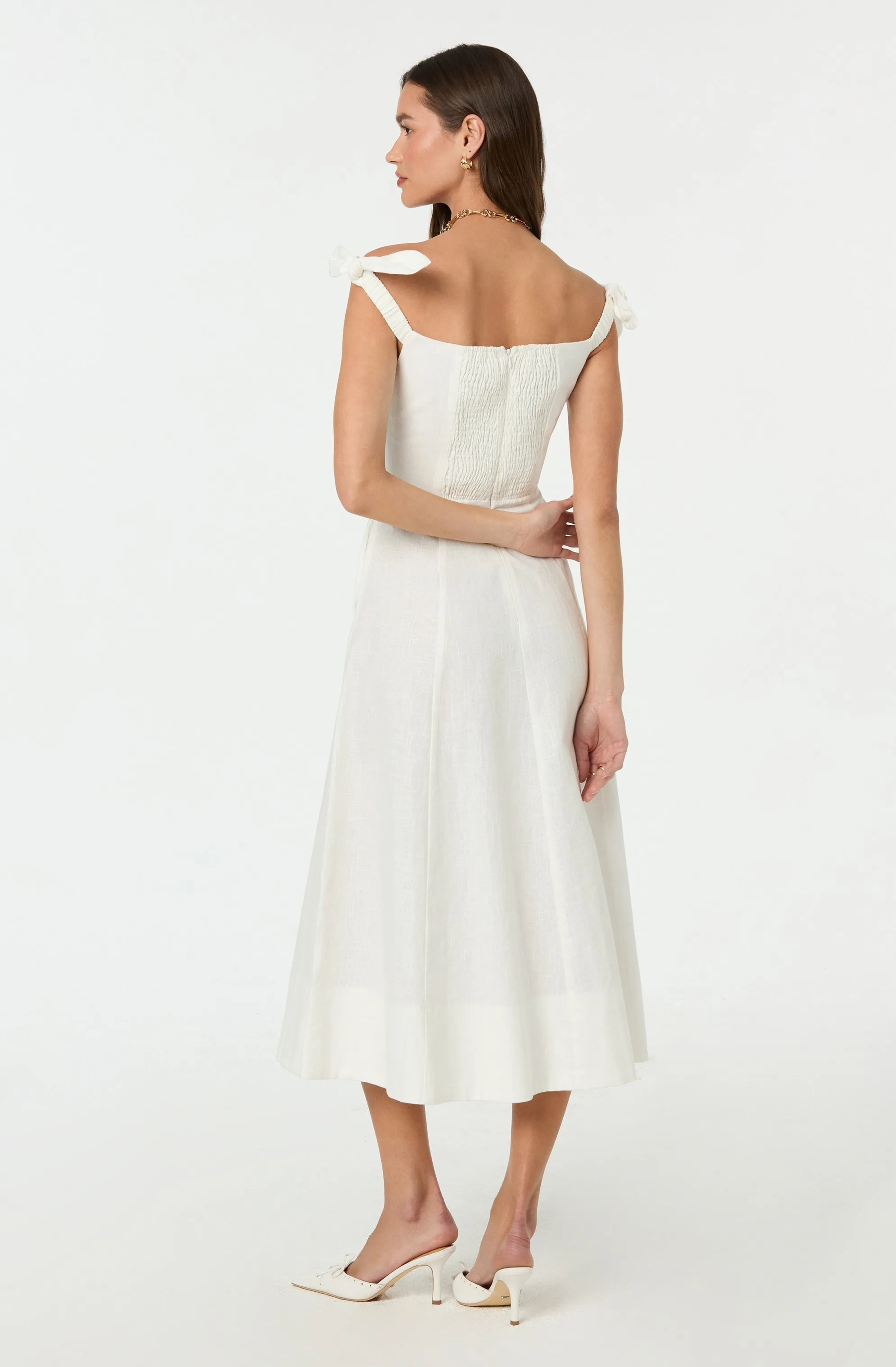 BestSelling Charelin Linen Off Shoulder Dress  Limited Availability!