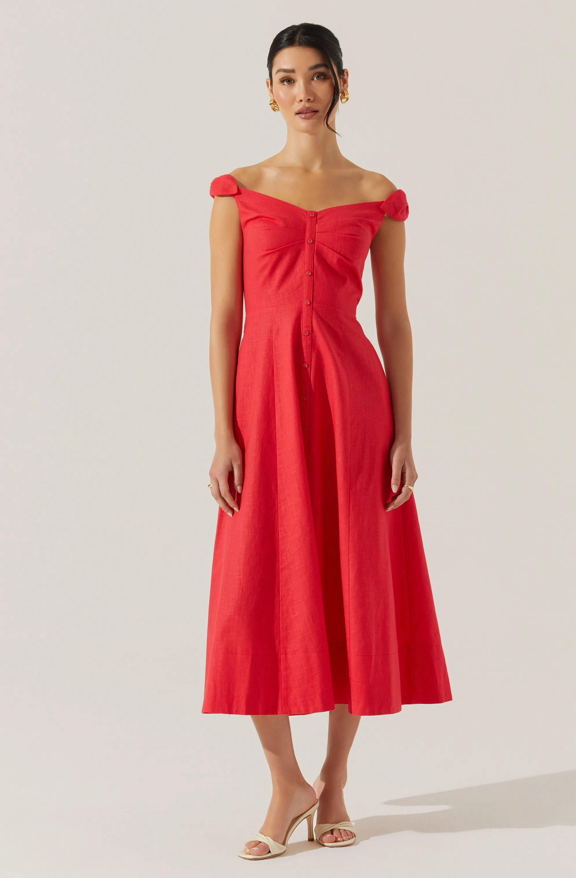 BestSelling Charelin Linen Off Shoulder Dress  Limited Availability!