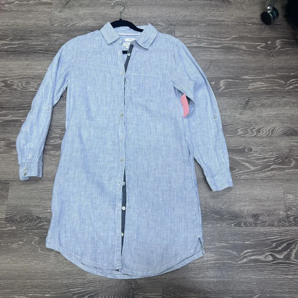 C&C California Linen Striped Button Up DRESSES XS
