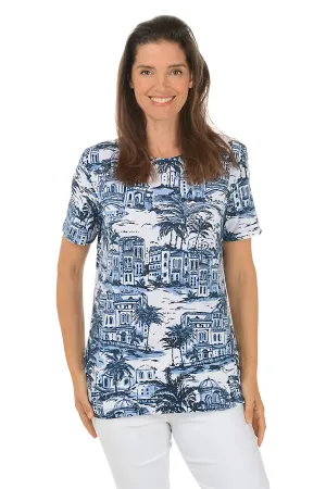 Chambray Tropical Getaway Tee