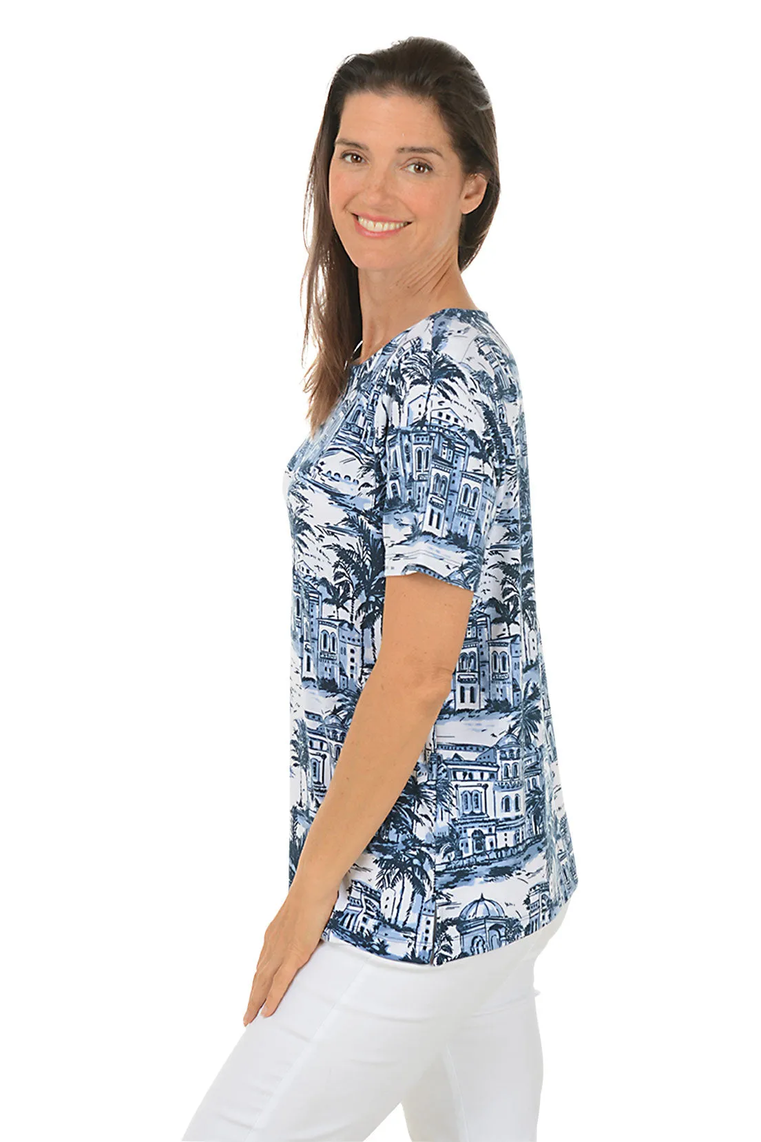 Chambray Tropical Getaway Tee