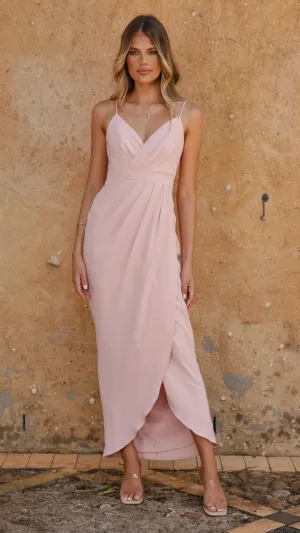 Charlotte Draped Maxi Dress - Pink Billy J