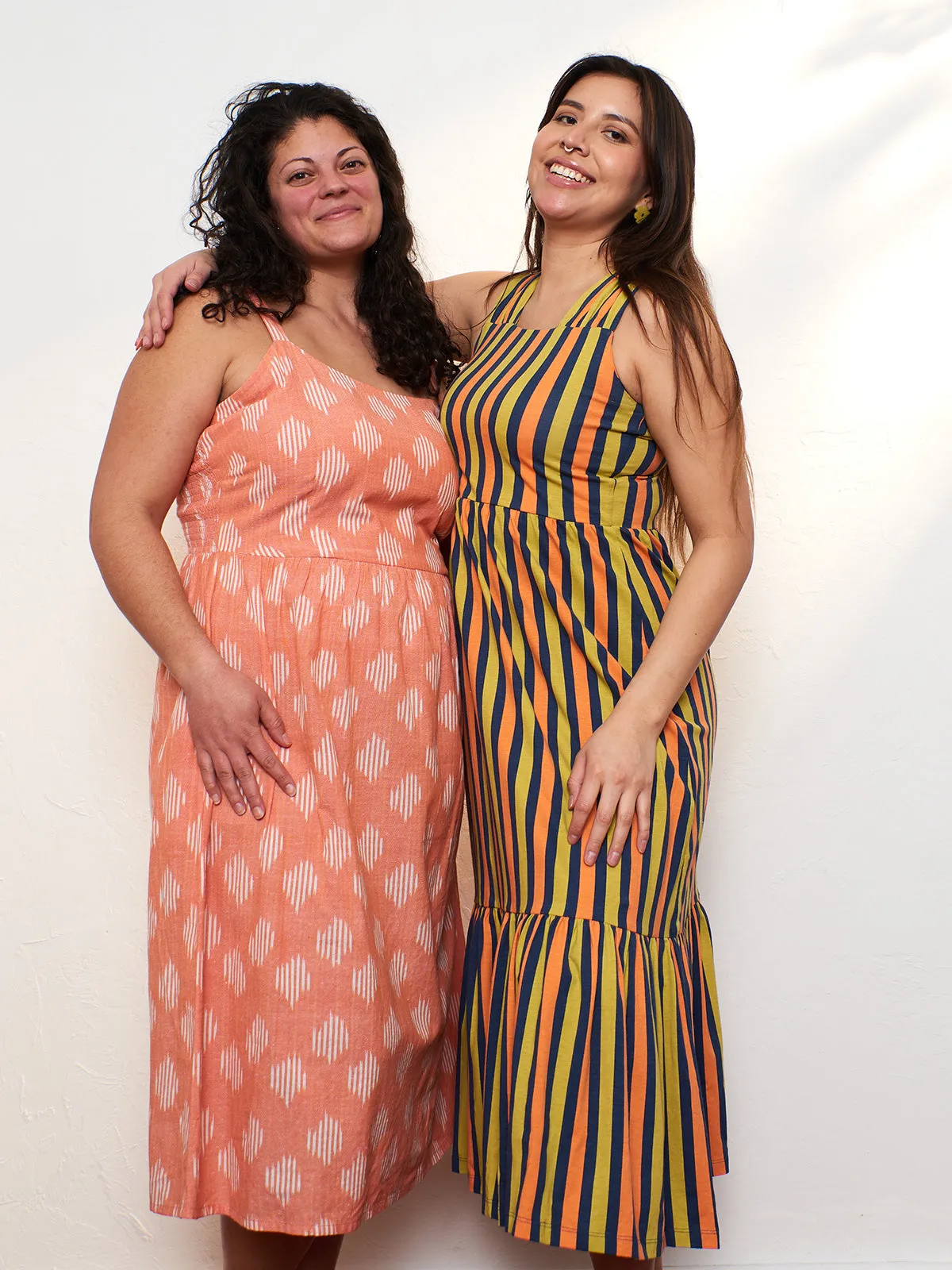 Clearance Price Provence Midi Dress - Peach Ikat  Limited Availability!
