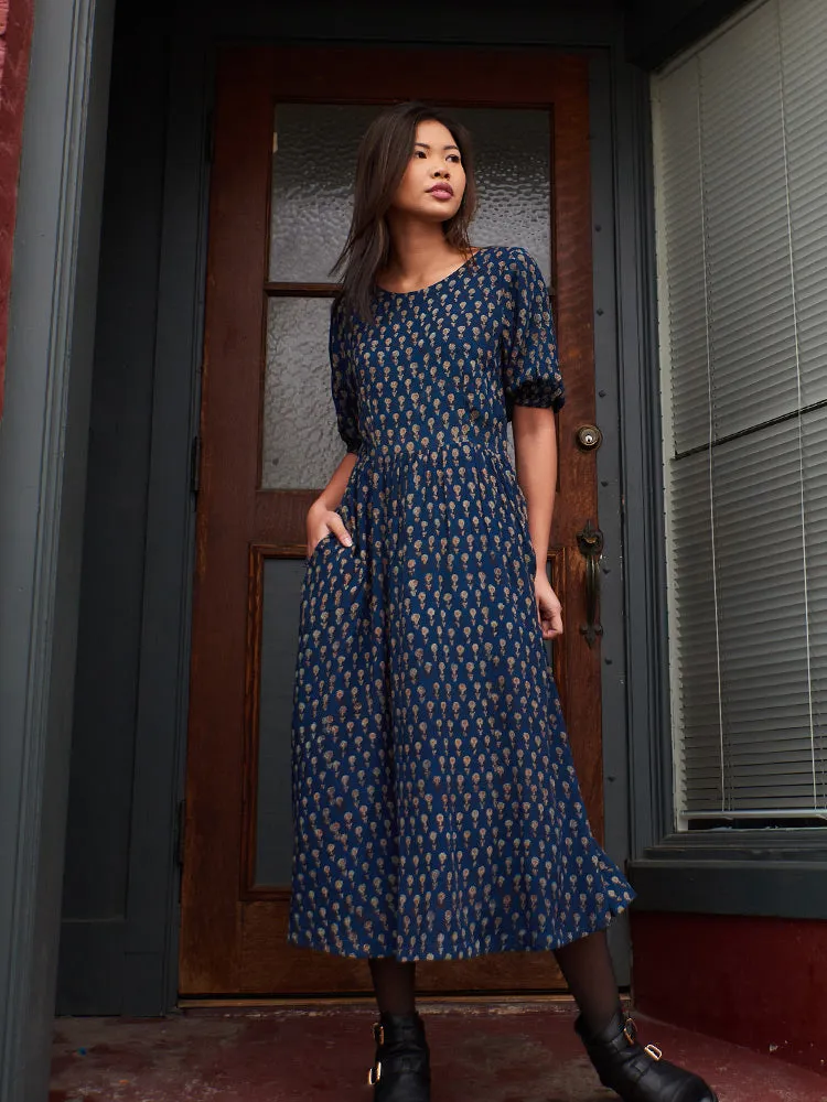 Clearance Price Sydney Midi Dress - Midnight Mini Floral  Last Few Pieces!