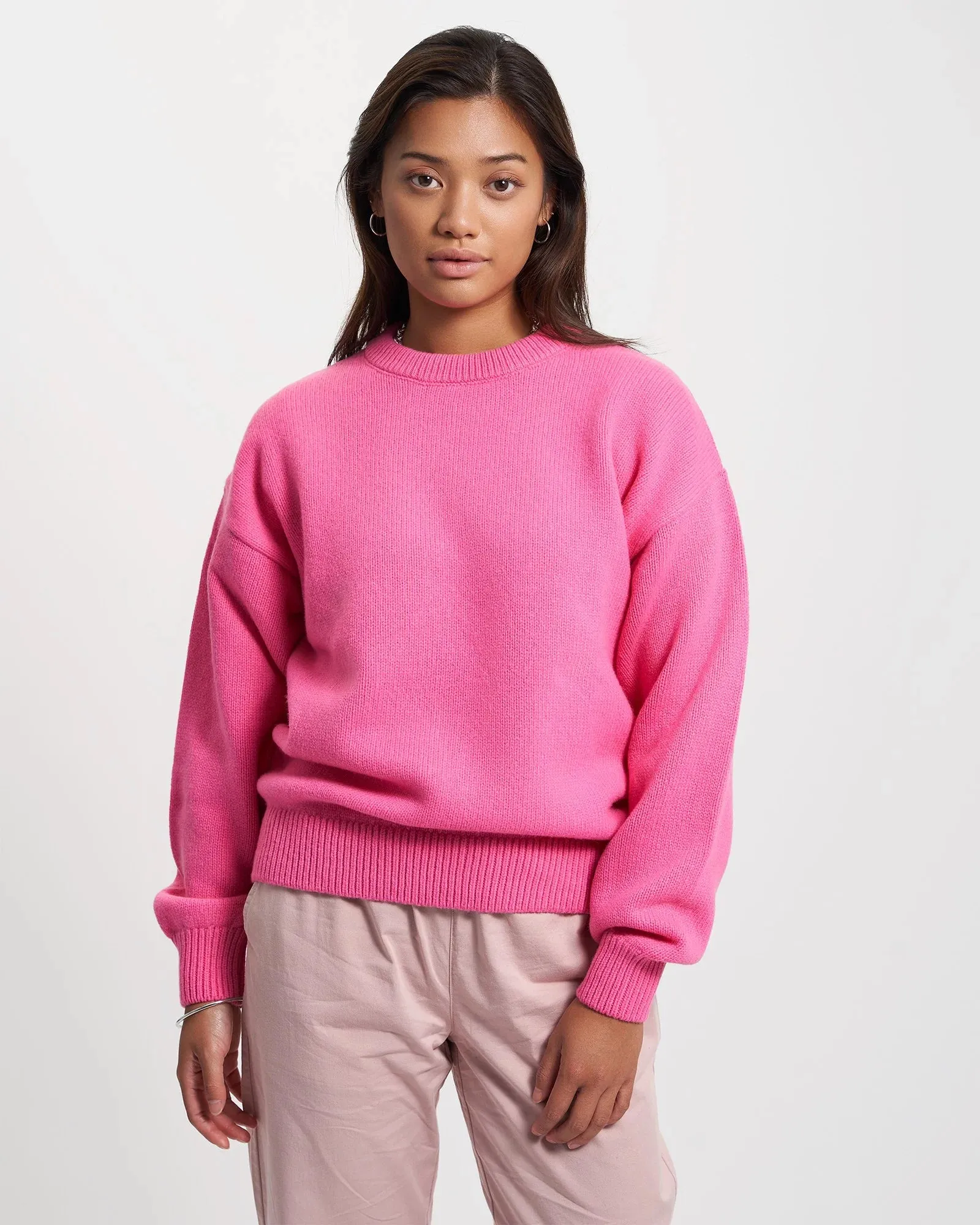 COLORFUL STANDARD - OVERSIZED MERINO WOOL CREW - COFFE BROWN