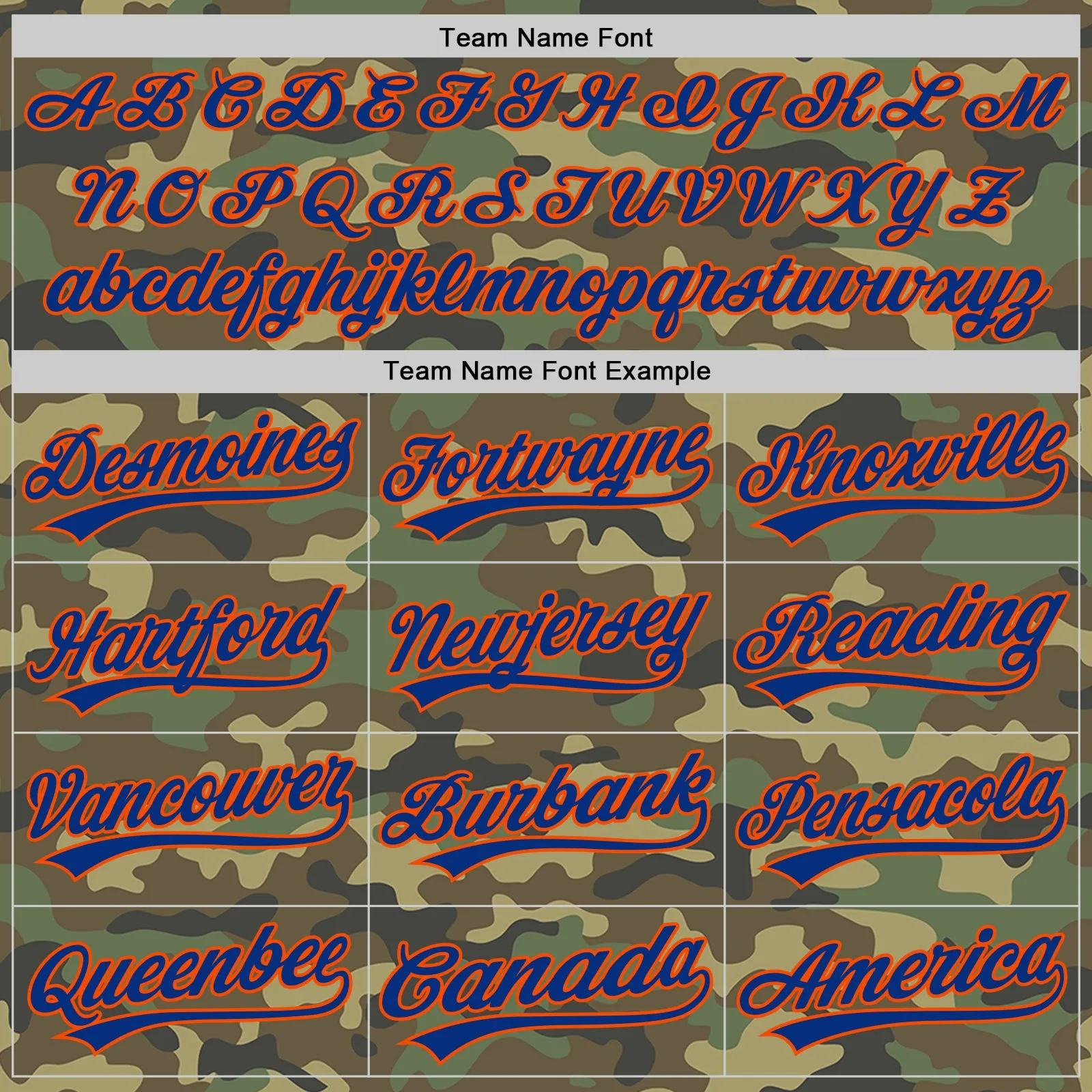 Custom Camo Royal-Orange Salute To Service Two-Button Unisex Softball Jersey FansIdea