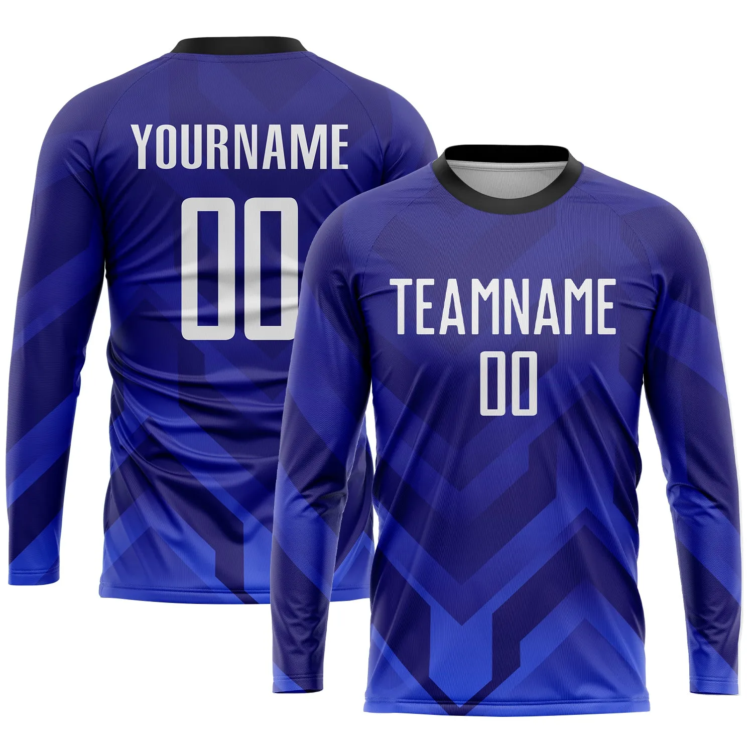 Custom Dark Purple White Royal-Navy Sublimation Soccer Uniform Jersey FansIdea
