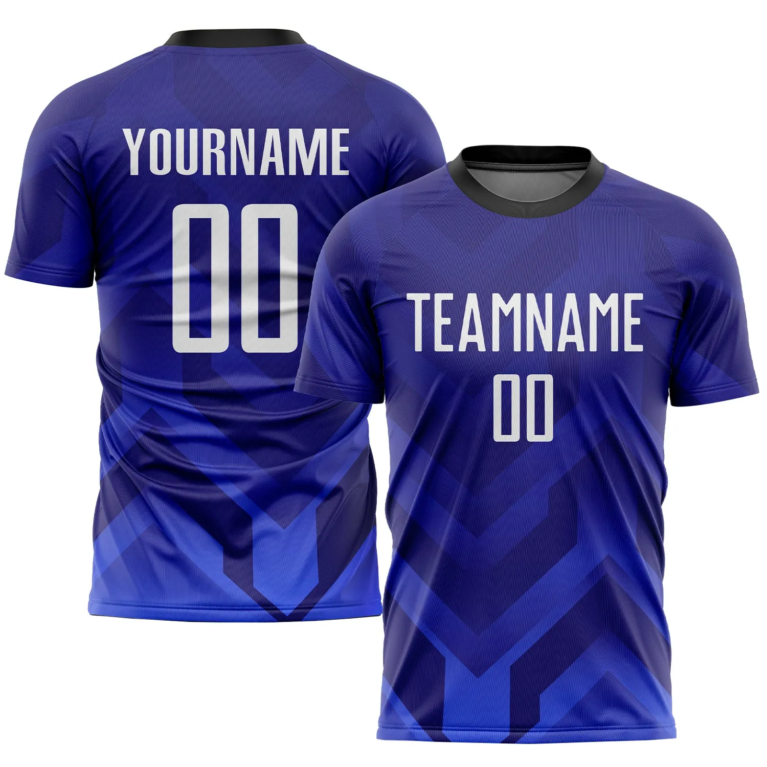 Custom Dark Purple White Royal-Navy Sublimation Soccer Uniform Jersey FansIdea