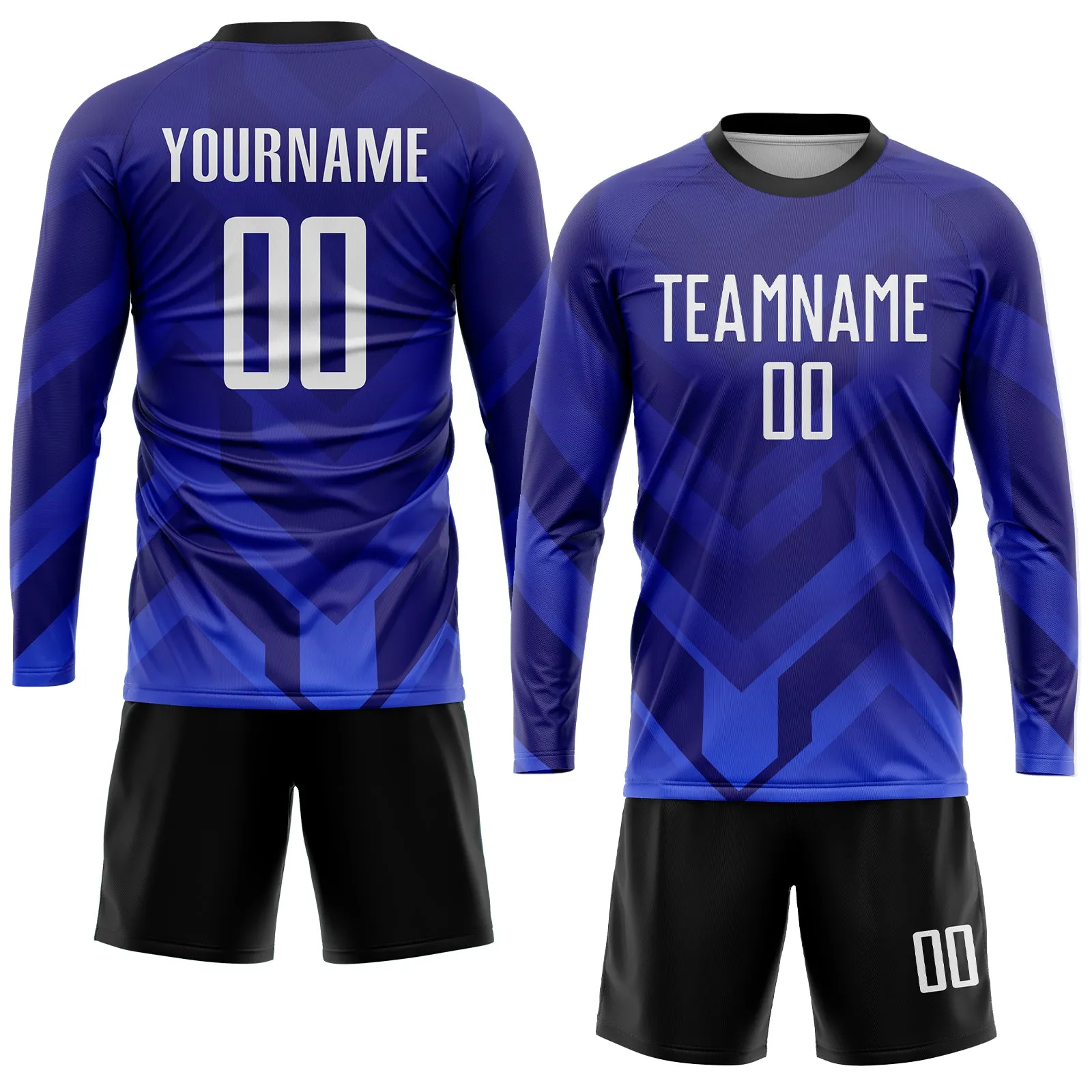 Custom Dark Purple White Royal-Navy Sublimation Soccer Uniform Jersey FansIdea