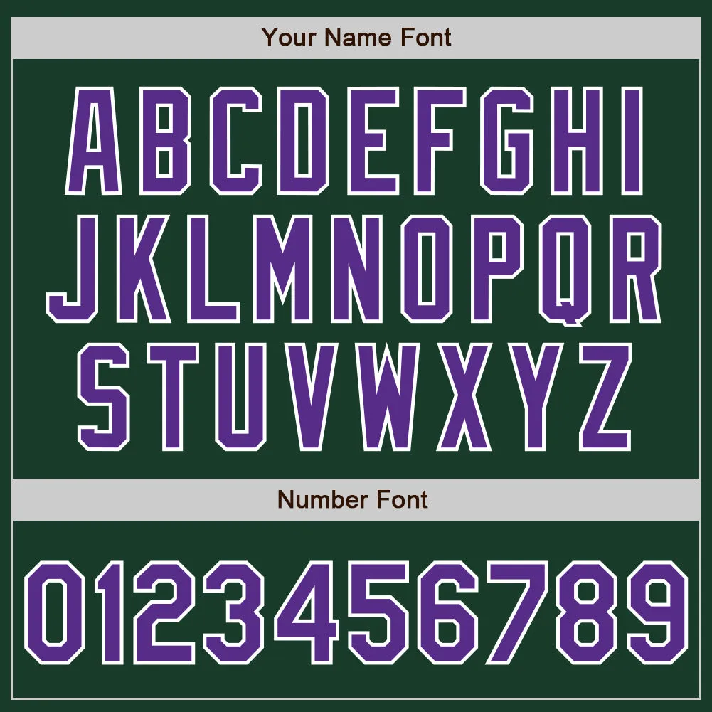 Custom Green Purple-White Two-Button Unisex Softball Jersey FansIdea