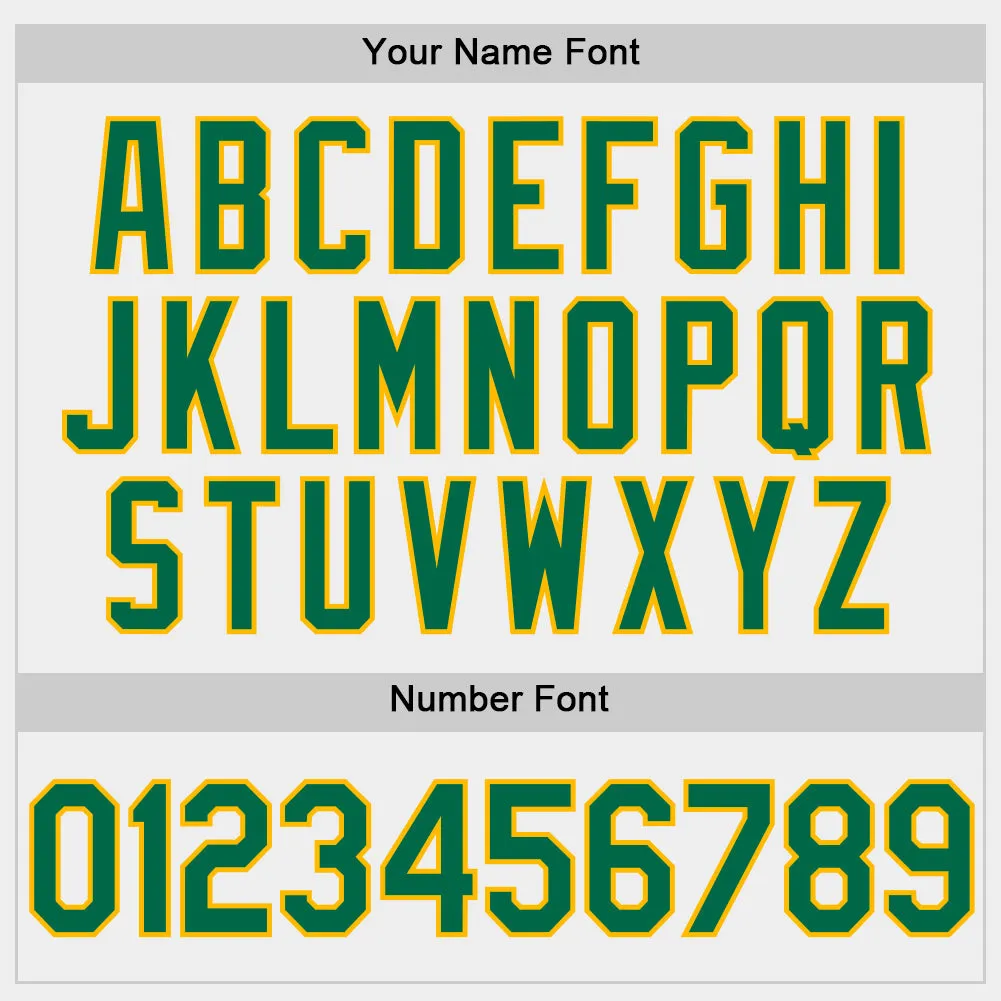 Custom White Kelly Green-Gold Two-Button Unisex Softball Jersey FansIdea