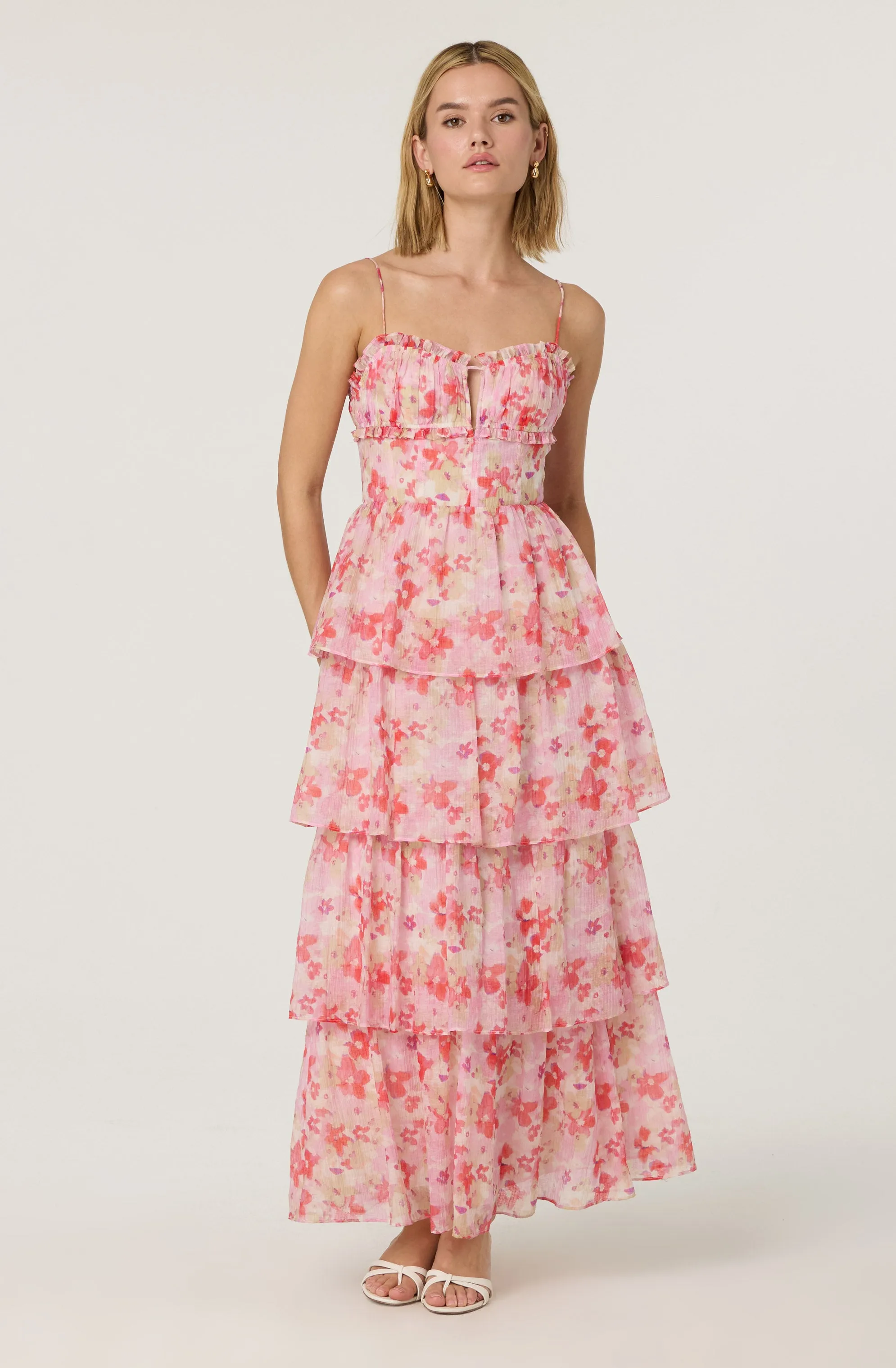 Customer Favorite Vonnessa Pleated Tiered Maxi Dress  Limited Availability!