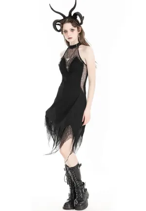 Dark In Love - Devil Sexy Net Deep V Neck Black - Dress