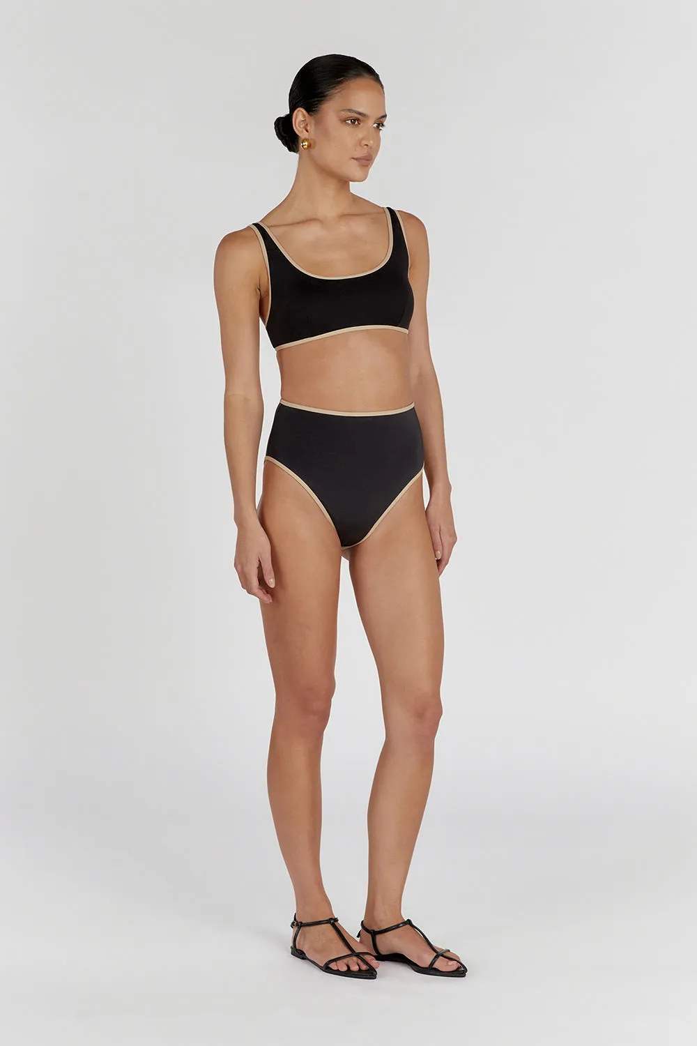 Dissh BAILEY BLACK CONTRAST WAIST BRIEF