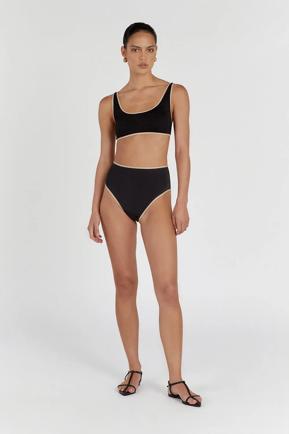 Dissh BAILEY BLACK CONTRAST WAIST BRIEF