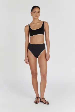 Dissh BAILEY BLACK CONTRAST WAIST BRIEF