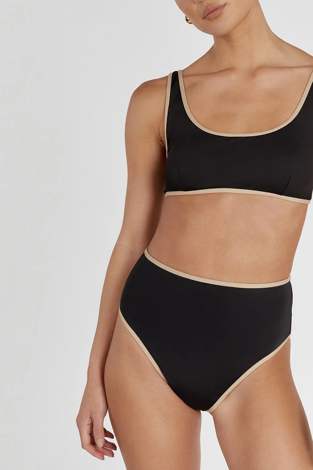 Dissh BAILEY BLACK CONTRAST WAIST BRIEF