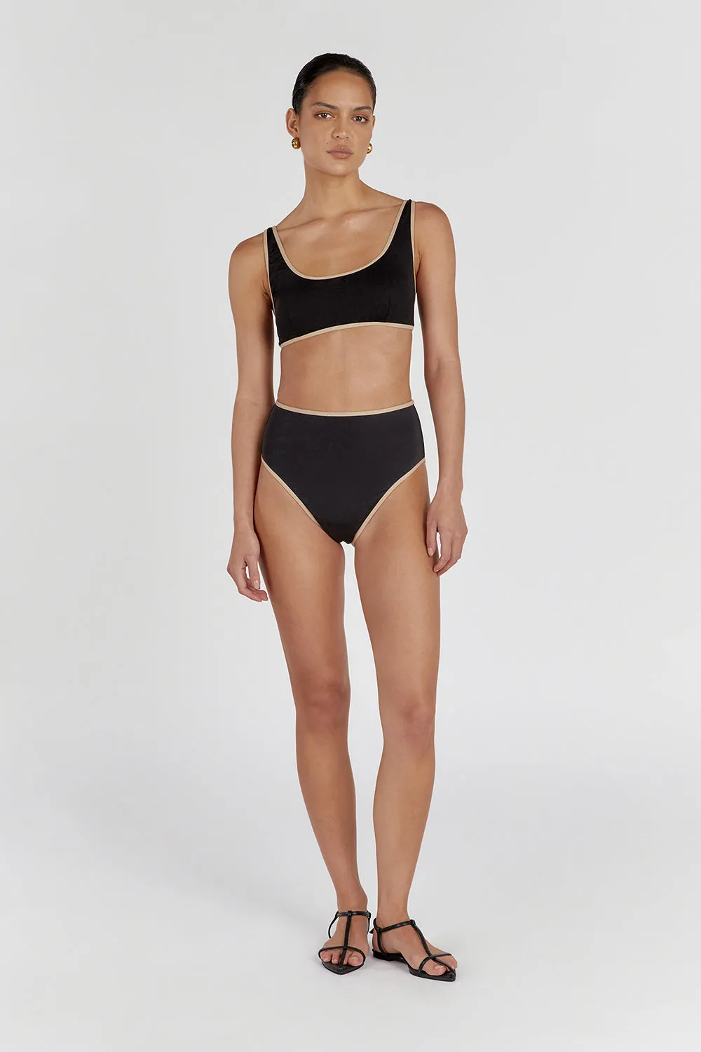 Dissh BAILEY BLACK CONTRAST WAIST BRIEF