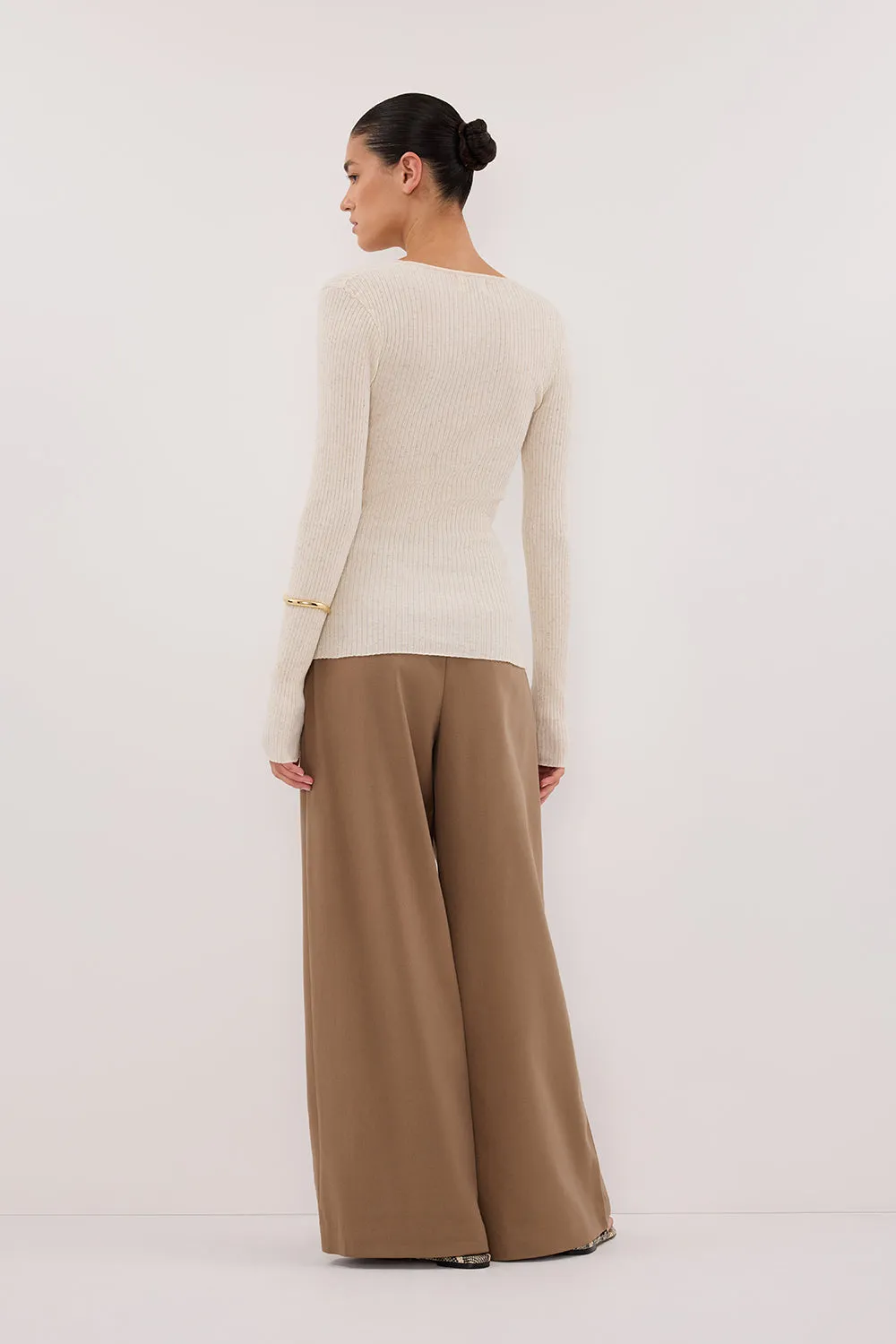 Dissh BLAIR NATURAL LONG SLEEVE KNIT TOP