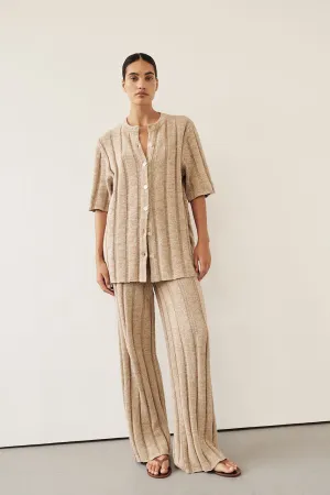 Dissh JAZZ NATURAL WIDE LEG KNIT PANT
