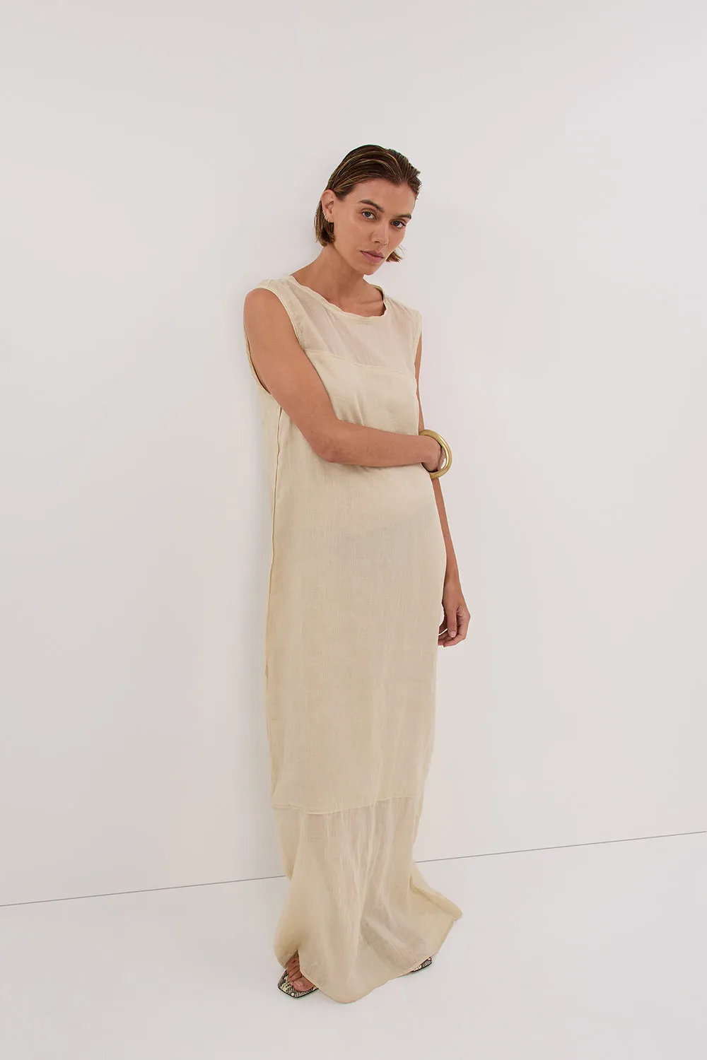 Dissh KAI PLASTER RAMIE SHELL MIDI DRESS