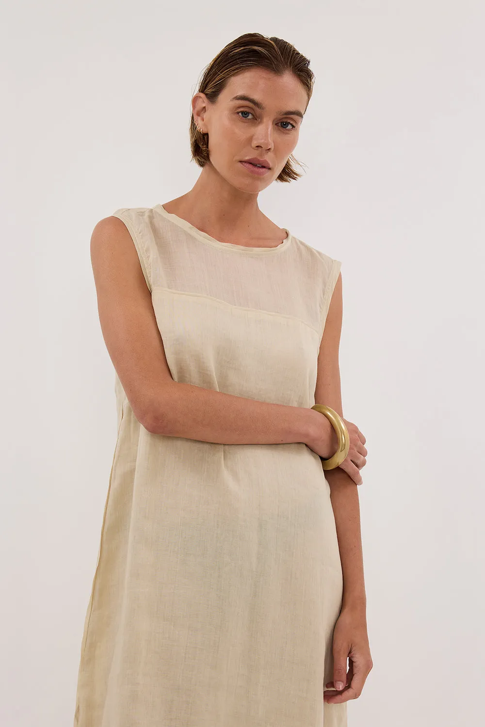 Dissh KAI PLASTER RAMIE SHELL MIDI DRESS