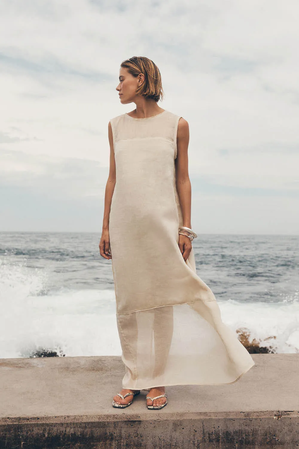 Dissh KAI PLASTER RAMIE SHELL MIDI DRESS