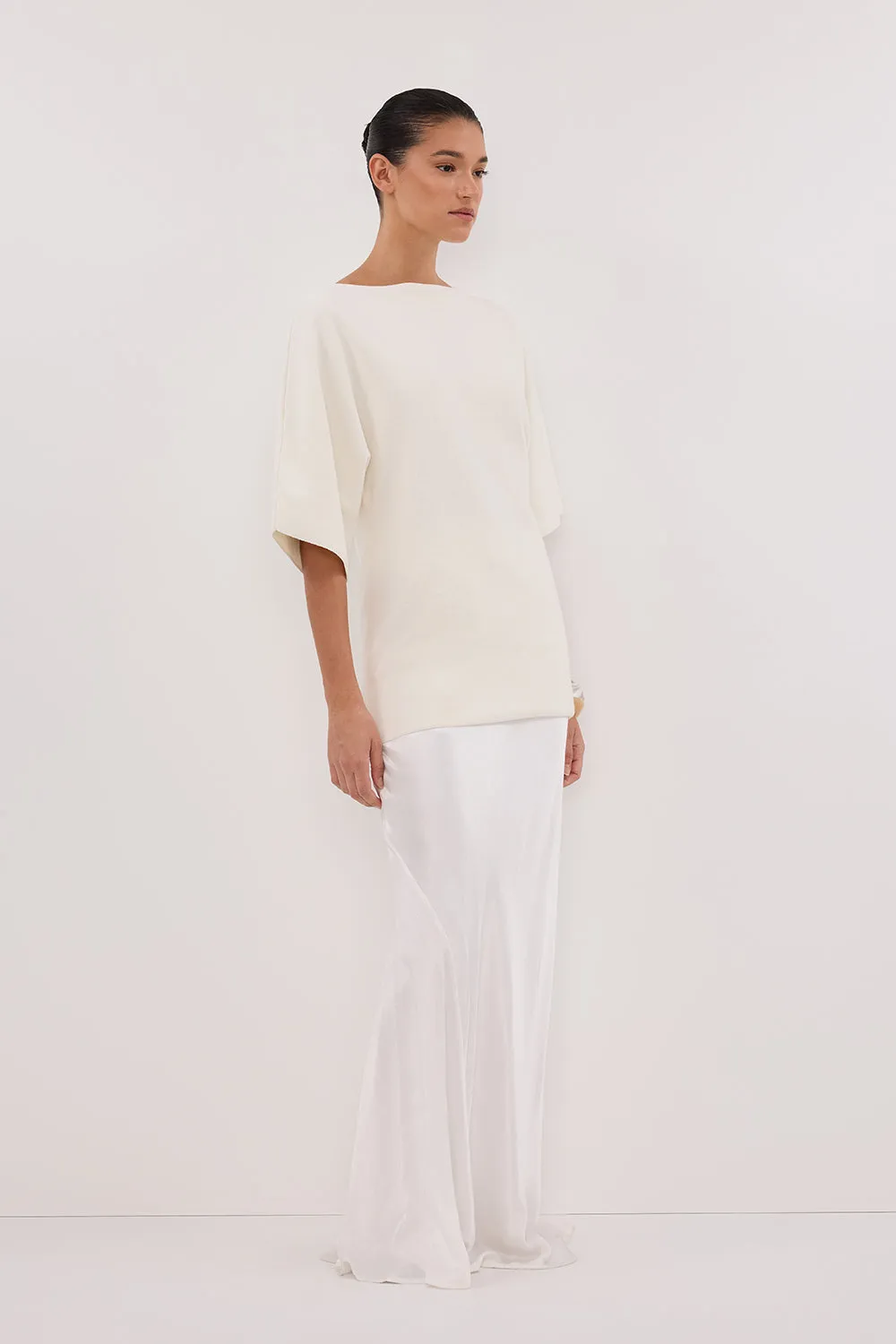 Dissh LIA IVORY SLEEVED KNIT TOP