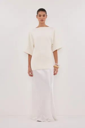 Dissh LIA IVORY SLEEVED KNIT TOP