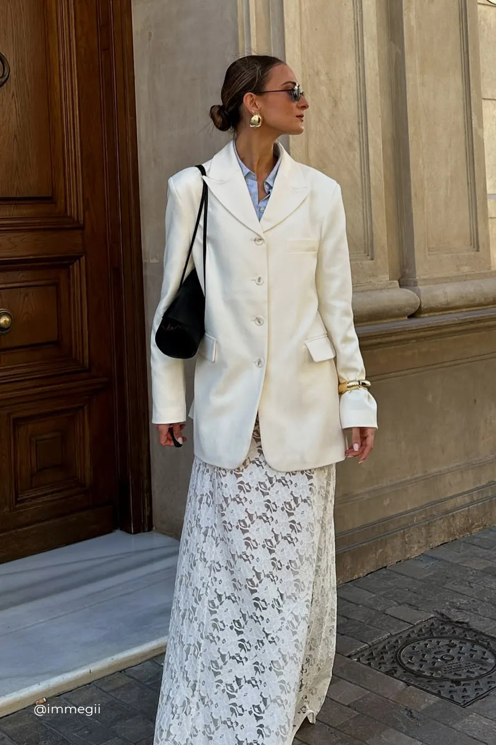 Dissh LIV CREAM BOYFRIEND BLAZER