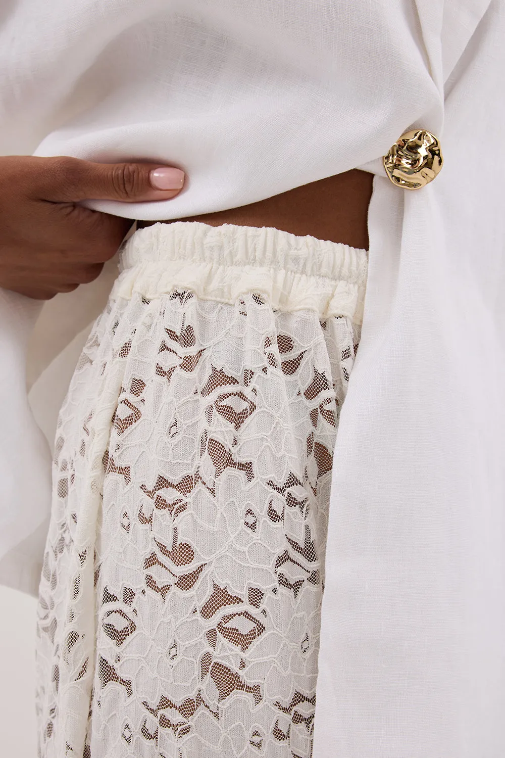 Dissh LOULA WHITE LACE PANT