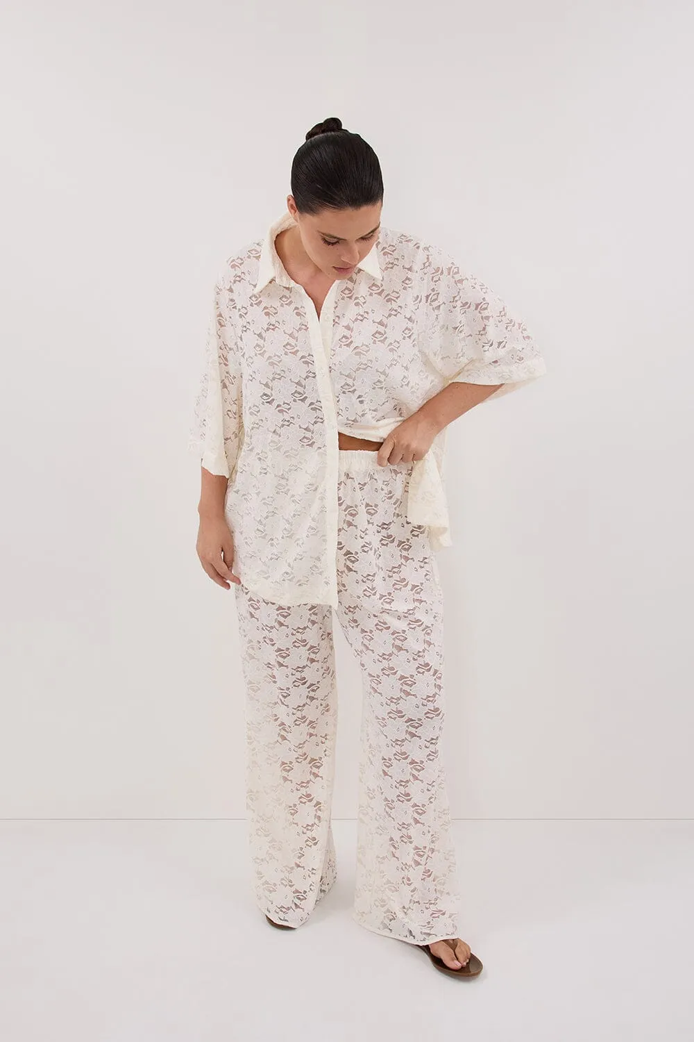 Dissh LOULA WHITE LACE PANT