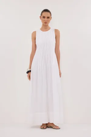 Dissh MILO WHITE LINEN BLEND MIDI DRESS