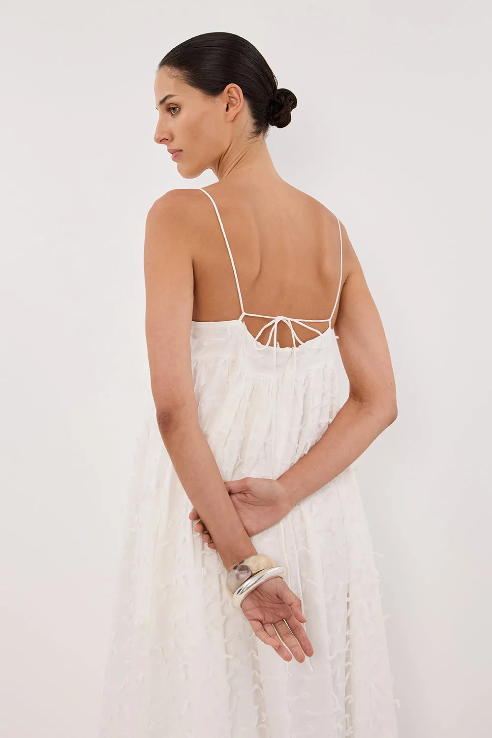Dissh PALOMA WHITE BABYDOLL MIDI DRESS